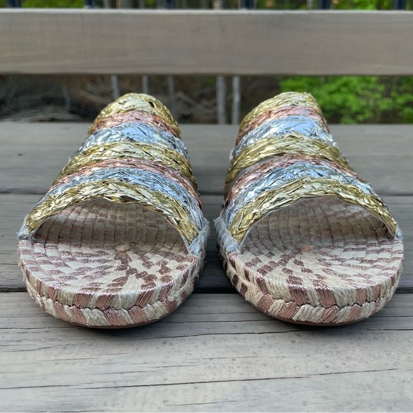 NWOB Sophia Webster Ines Multi Metallic Espadrilles Slides size 40 - Picture 5 of 13